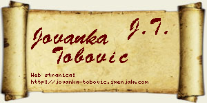 Jovanka Tobović vizit kartica